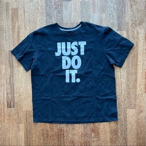 Nike T-Shirt Just Do It Logo Crewneck Tee Black Mens 2XL Short Sleeve XXL